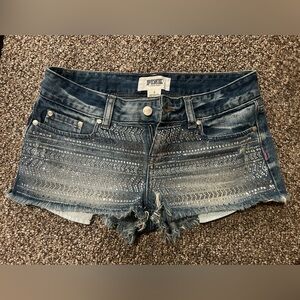 Pink Victoria's Secret Denim Shorts with Rhinestones